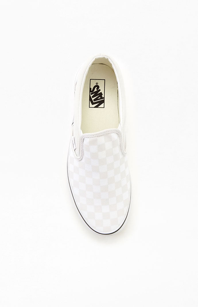 Vans Classic Checkerboard Off White Slip On Shoes PacSun