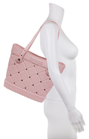 Light Pink Medium Quilted Tote Bag image number 7