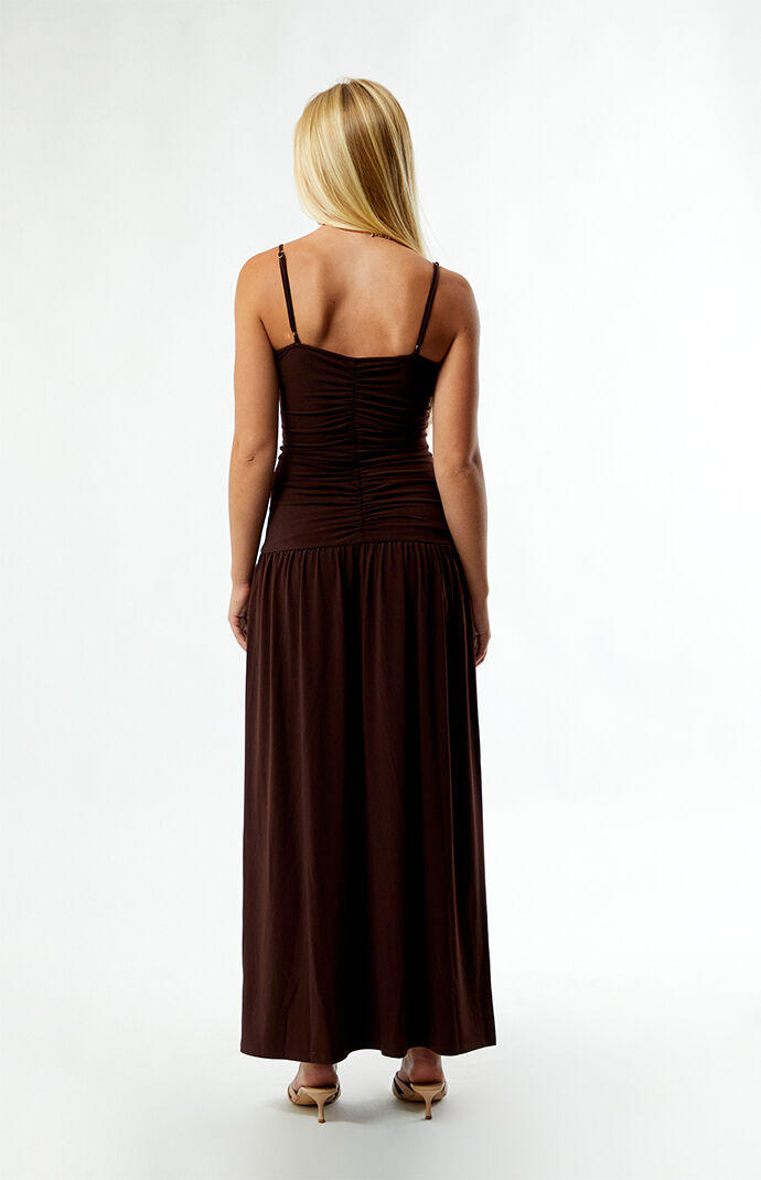 WEWOREWHAT Ruched Front Scoop Maxi Dress
