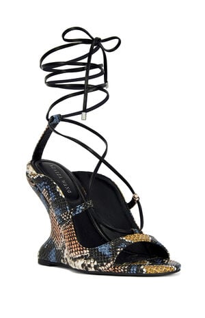 Women's Orena Snake Wrap-Around Wedge Sandals image number 2