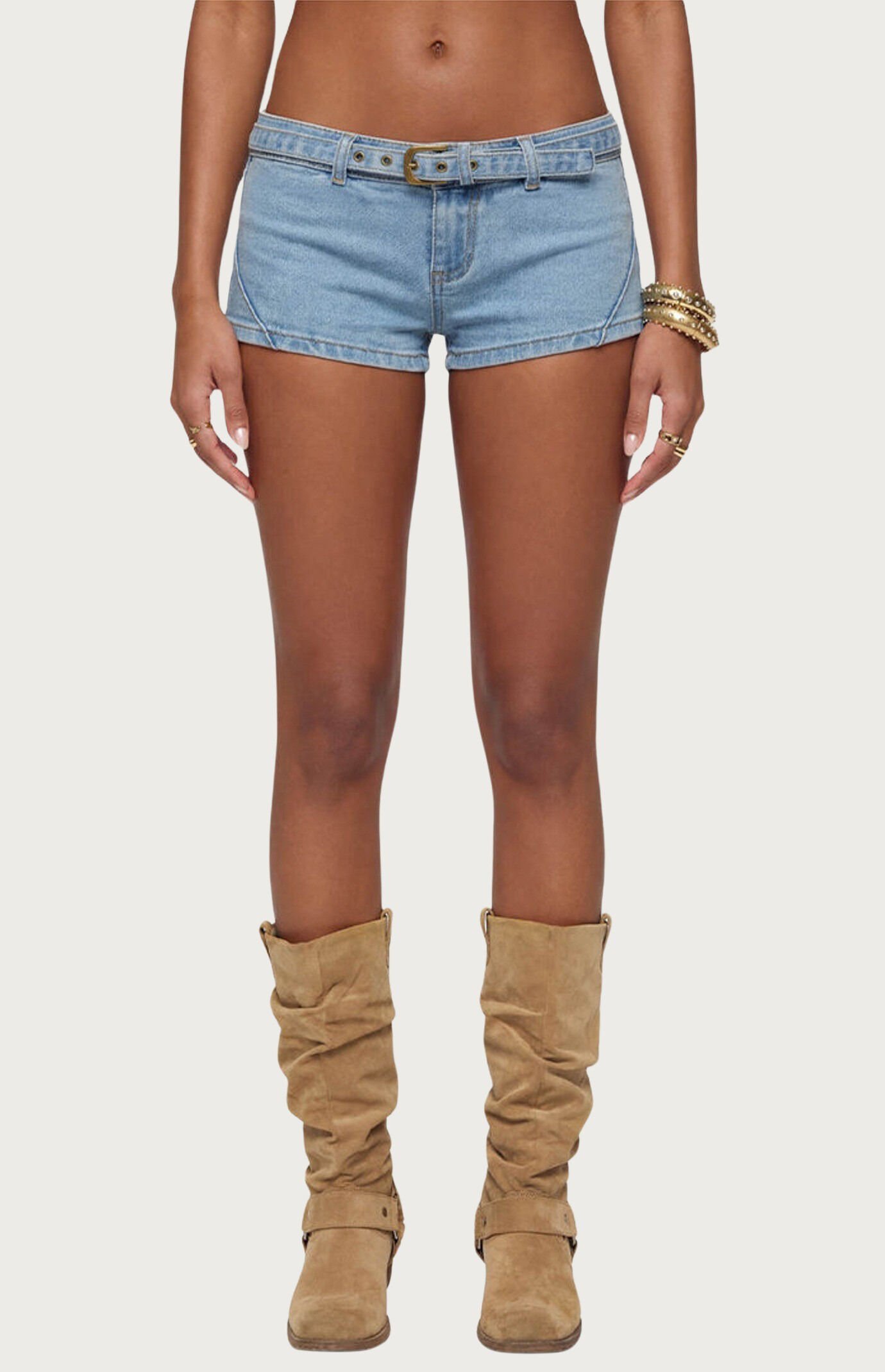 Edikted Ciel Low Rise Denim Micro Shorts