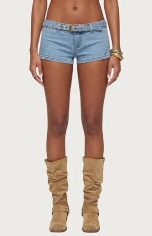 Ciel Low Rise Denim Micro Shorts image number 1