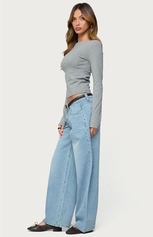 Loria Striped Boat Neck Top image number 4