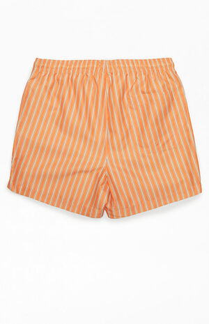Recycled Orange Striped 15" Swim Trunks image number 2