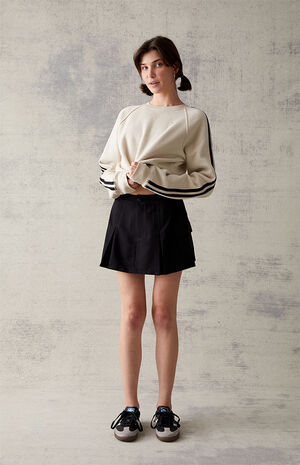 Black Pleated Cargo Mini Skirt image number 1
