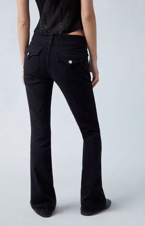 Black Stretch Low Rise Bootcut Jeans image number 4