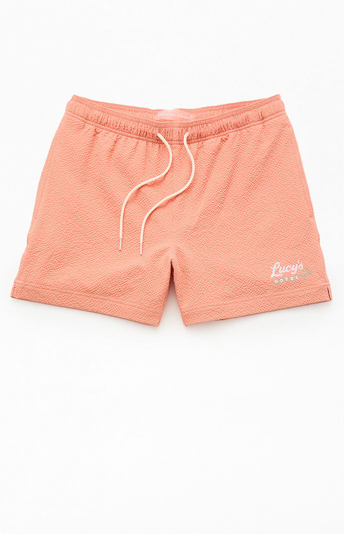 Pacsun Lucy's Seersucker 4.5" Swim Trunks