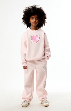 Heart Plaid Crew Neck Sweatshirt image number 5