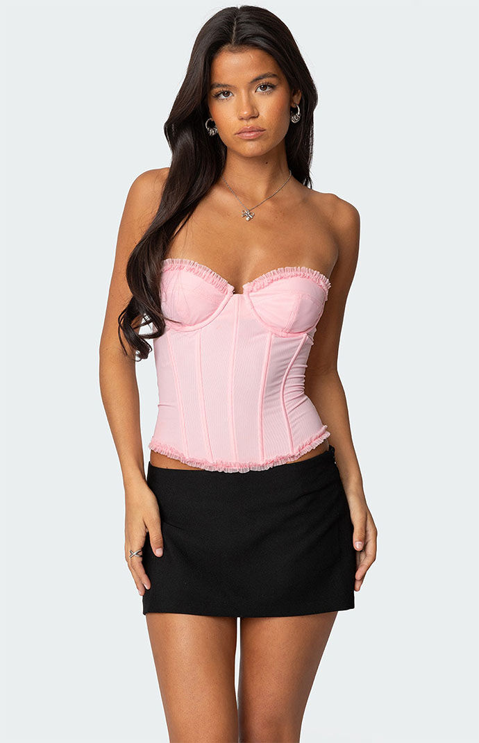 MELT THE LADY lace up layered corset トップス