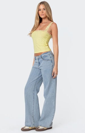 Virginia Lace Trim Eyelet Tank Top image number 4