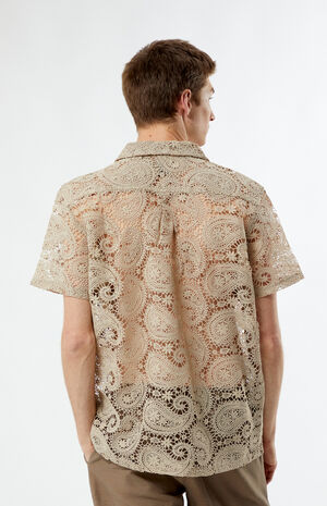 Lace Paisley Woven Camp Shirt image number 4