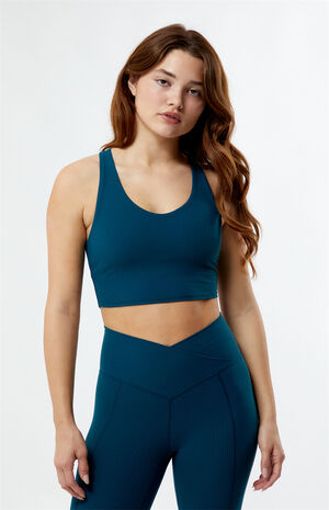 Active Motion Ribbed V-Neck Sports Bra image number 2