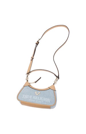 Blair Denim and Faux Leather Shoulder Bag image number 2