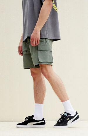 Green Cargo Shorts image number 4