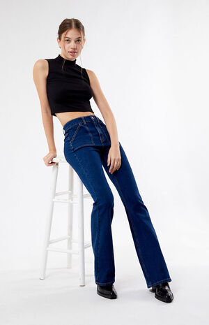 Black Mock Neck Tank Top image number 2