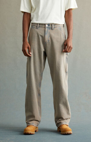 Overdyed Brown Baggy Carpenter Jeans image number 3