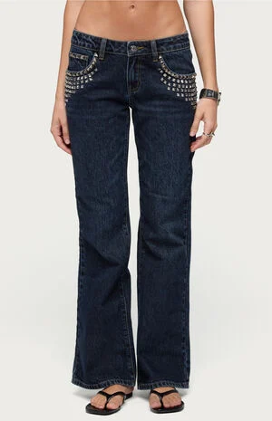 Tyler Studded Low Rise Bootcut Jeans image number 1