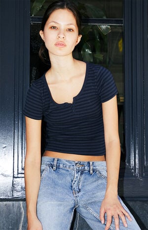 Striped Zelly Short Sleeve Top image number 1