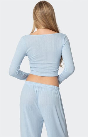 Ren Square Neck Pointelle Top image number 5