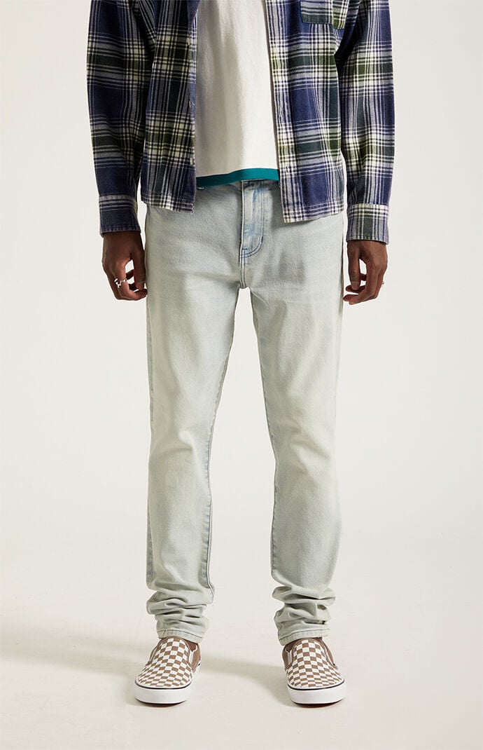 Pacsun Bryce Stacked Skinny Jeans Stretch Light Indigo