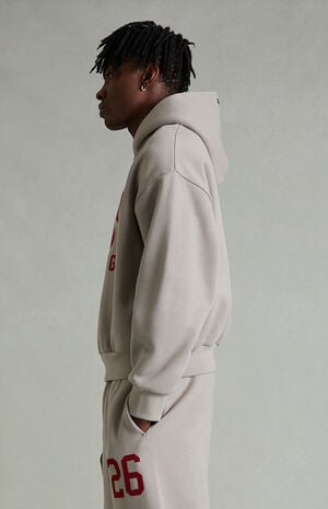 Smoke Grey Classic Fit Hoodie image number 3
