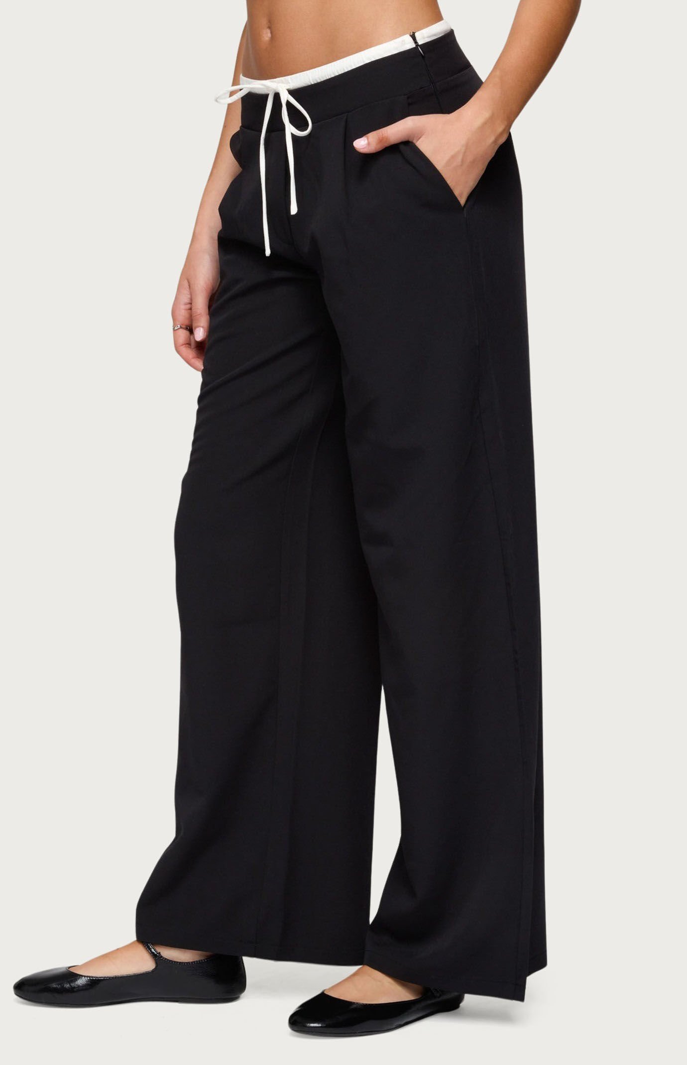 Edikted Pinstripe Peekaboo Drawstring Pants | PacSun