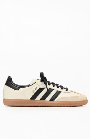 Women's Black & Cream Samba OG Sneakers image number 1
