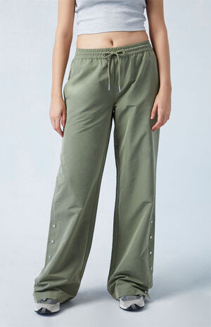 Olive Tearaway Low Rise Wide Leg Cargo Pants image number 2