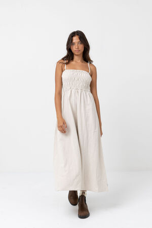 Classic Shirred Midi Dress image number 4