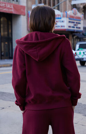 Burgundy Christy Full Zip Hoodie image number 4