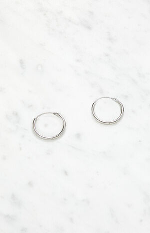 Basic Silver Hoop Earrings image number 2
