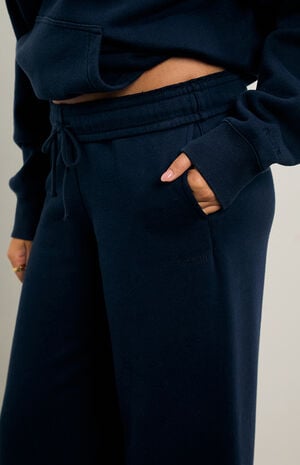 Navy Ultra Soft Fleece Baggy Sweatpants image number 5
