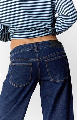 Kaia Ultimate Low Rise Baggy Jeans Roll Cuff Dark Blue image number 5