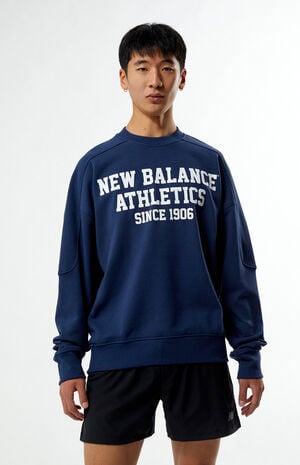 Navy Varsity Crew Neck Sweatshirt