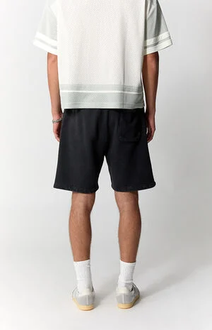 Black Graphic Fleece Volley Sweat Shorts image number 4