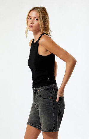 501 Original Black Mid-Length Denim Shorts image number 2