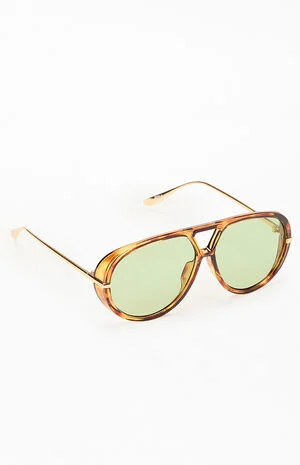 Tortoiseshell Lena Mega Aviator Sunglasses image number 1