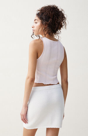 Pointelle High Neck Tank Top image number 3