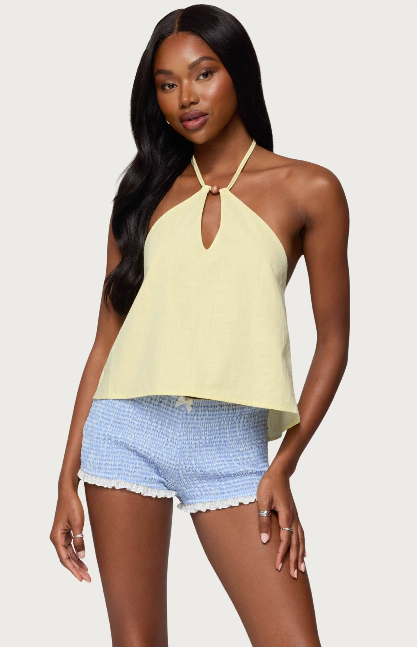 Edikted Oliviana Linen Look Halter Top