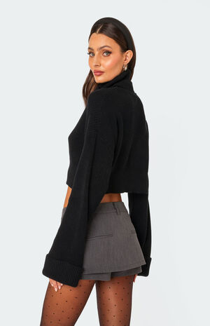 Oversized Turtle Neck Cropped Sweater image number 5