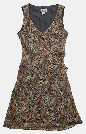 '90s Leopard Midi V-Neck Dress image number 1