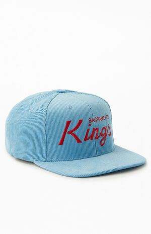 Mitchell & Ness Kings Corduroy Script Snapback Hat