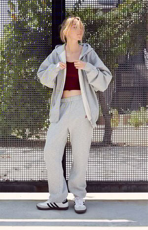 Heather Grey Full Zip Hoodie image number 4