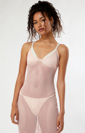 Mesh Tie Back Midi Dress image number 2