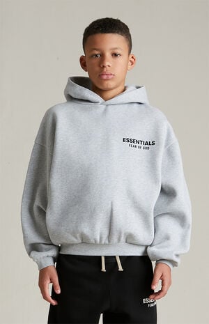 Kids Light Heather Grey Fleece Hoodie image number 2