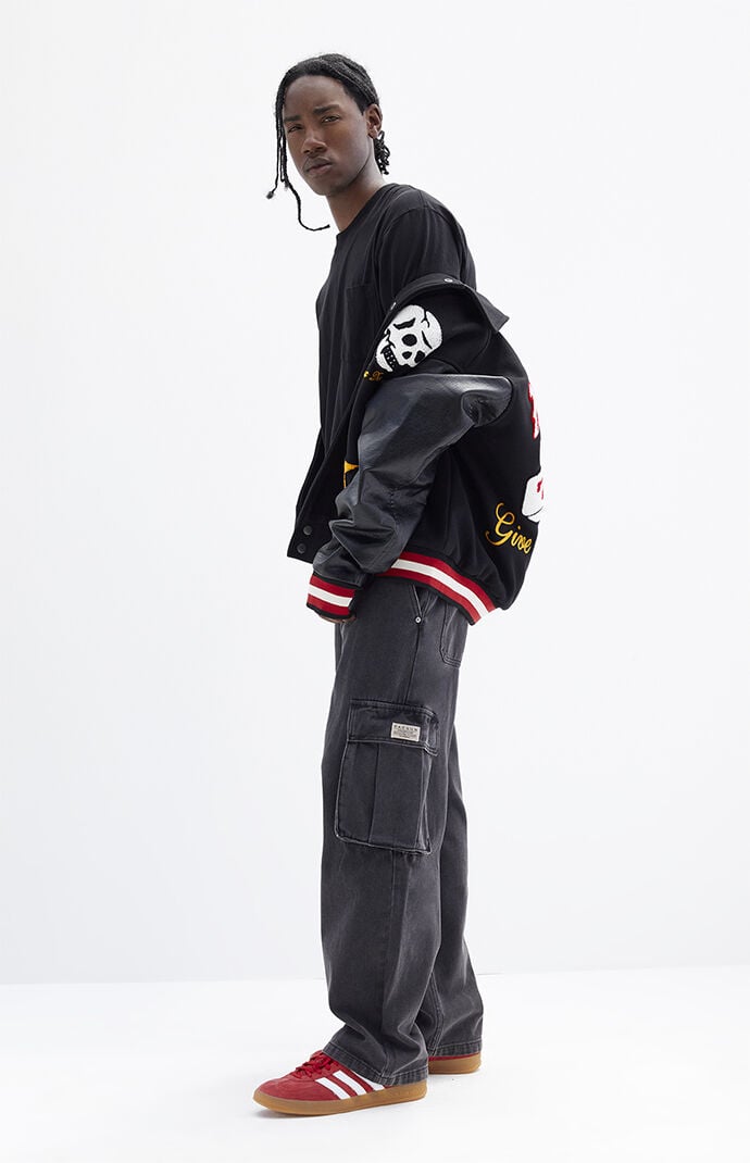 PacSun Black Wash Baggy Cargo Jeans