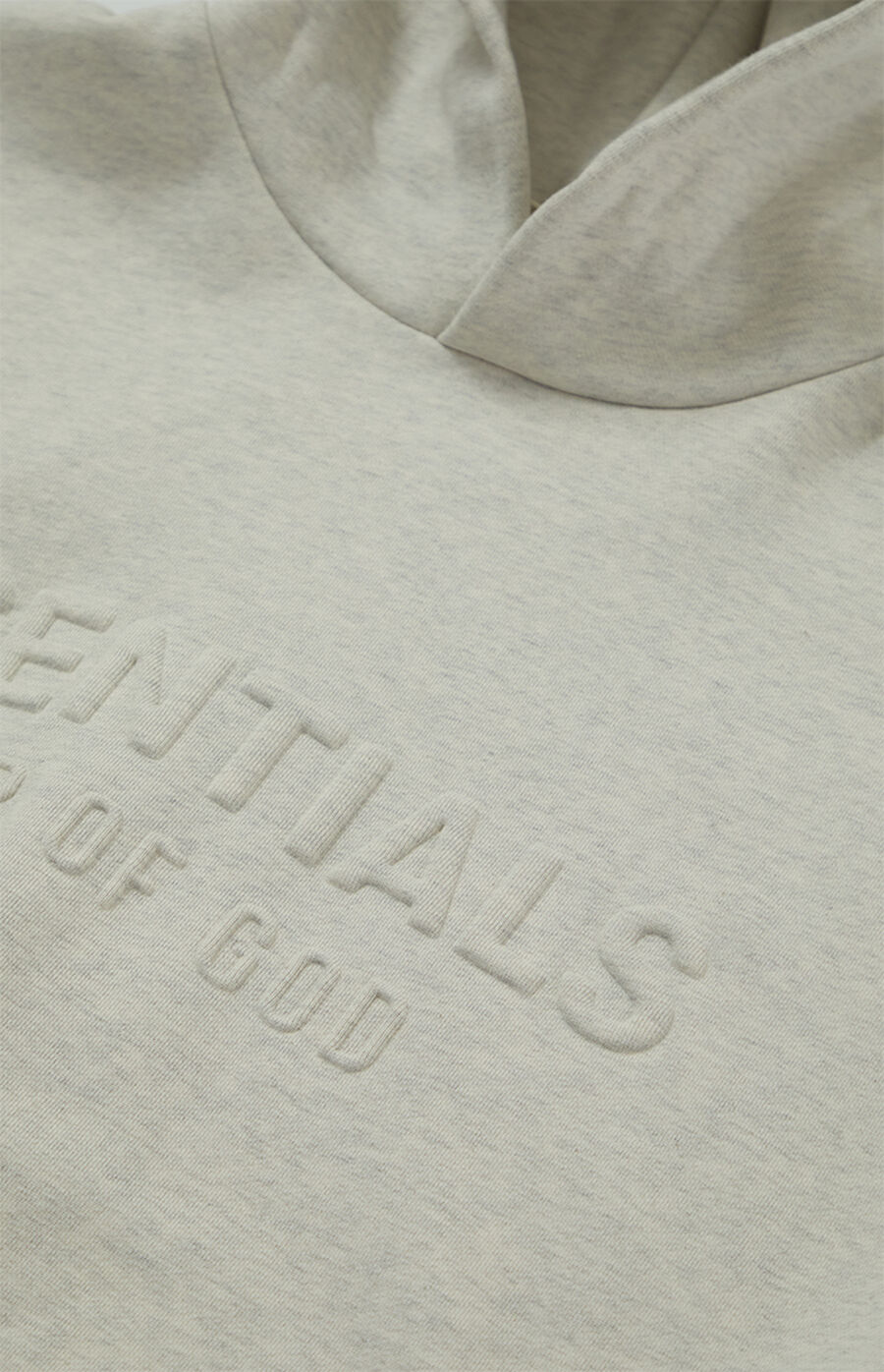 Fear of God ESSENTIALS Heather Oatmeal Embossed Classic Hoodie | Pacsun