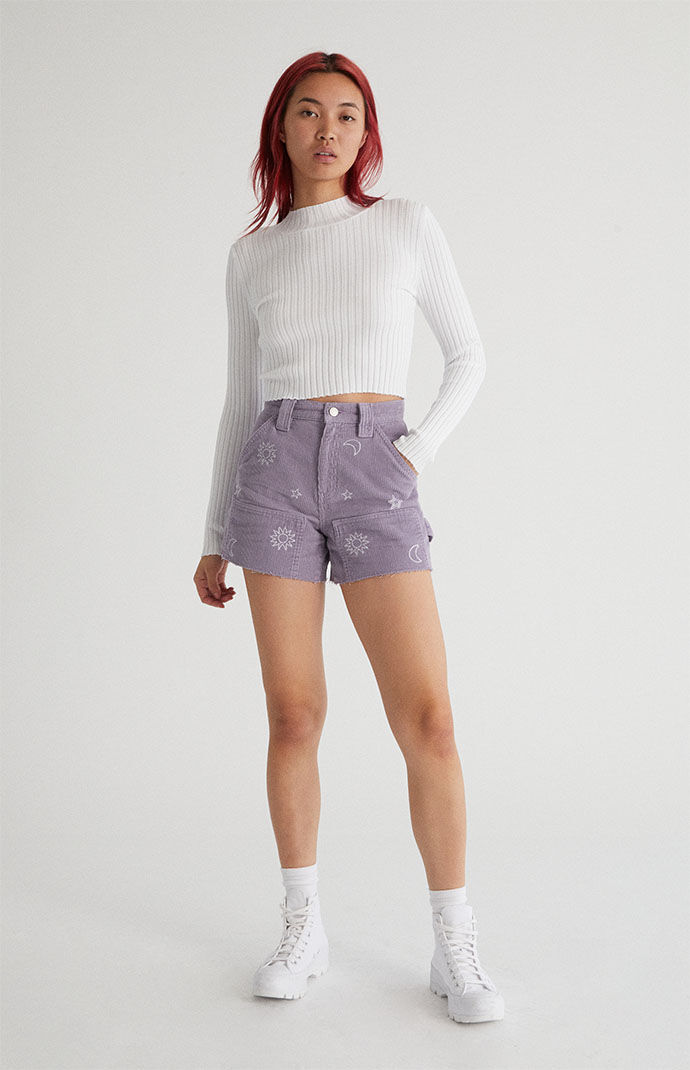 PacSun Stars Corduroy Cutoff Workwear Shorts PacSun