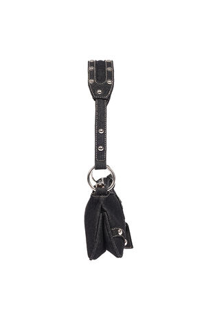 Horseshoe Black Denim Shoulder Bag image number 4