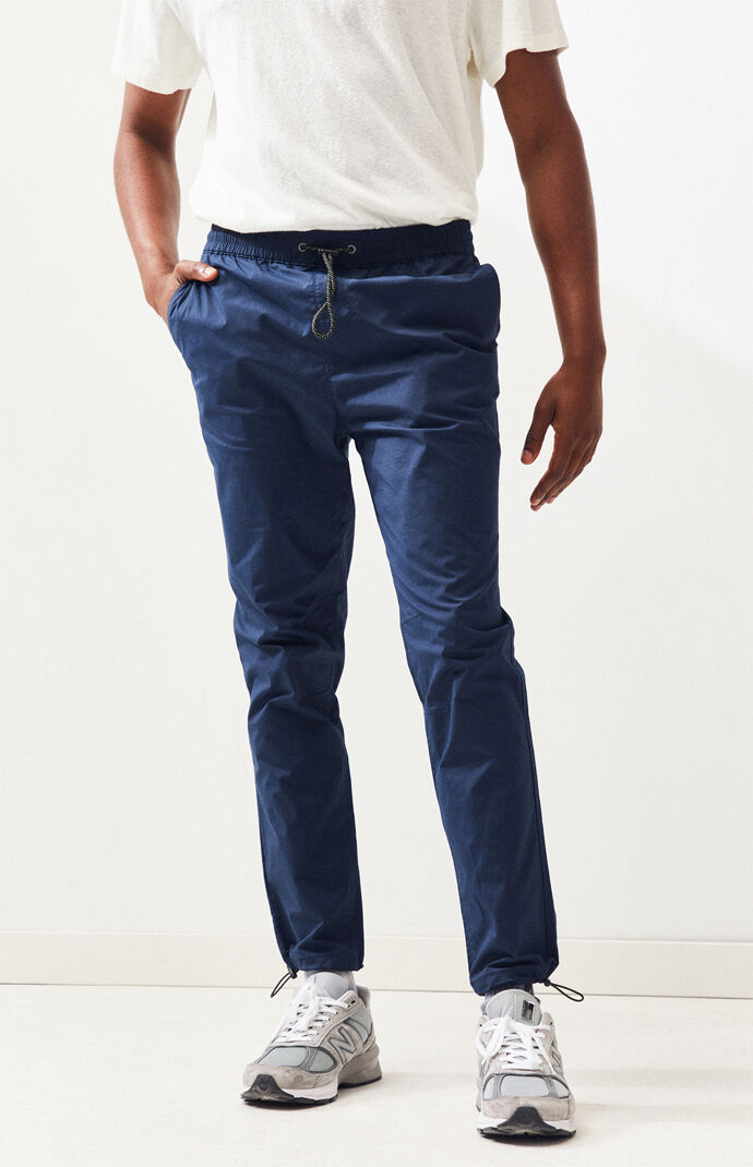 PacSun Navy Nylon Slim Fit Jogger Pants PacSun